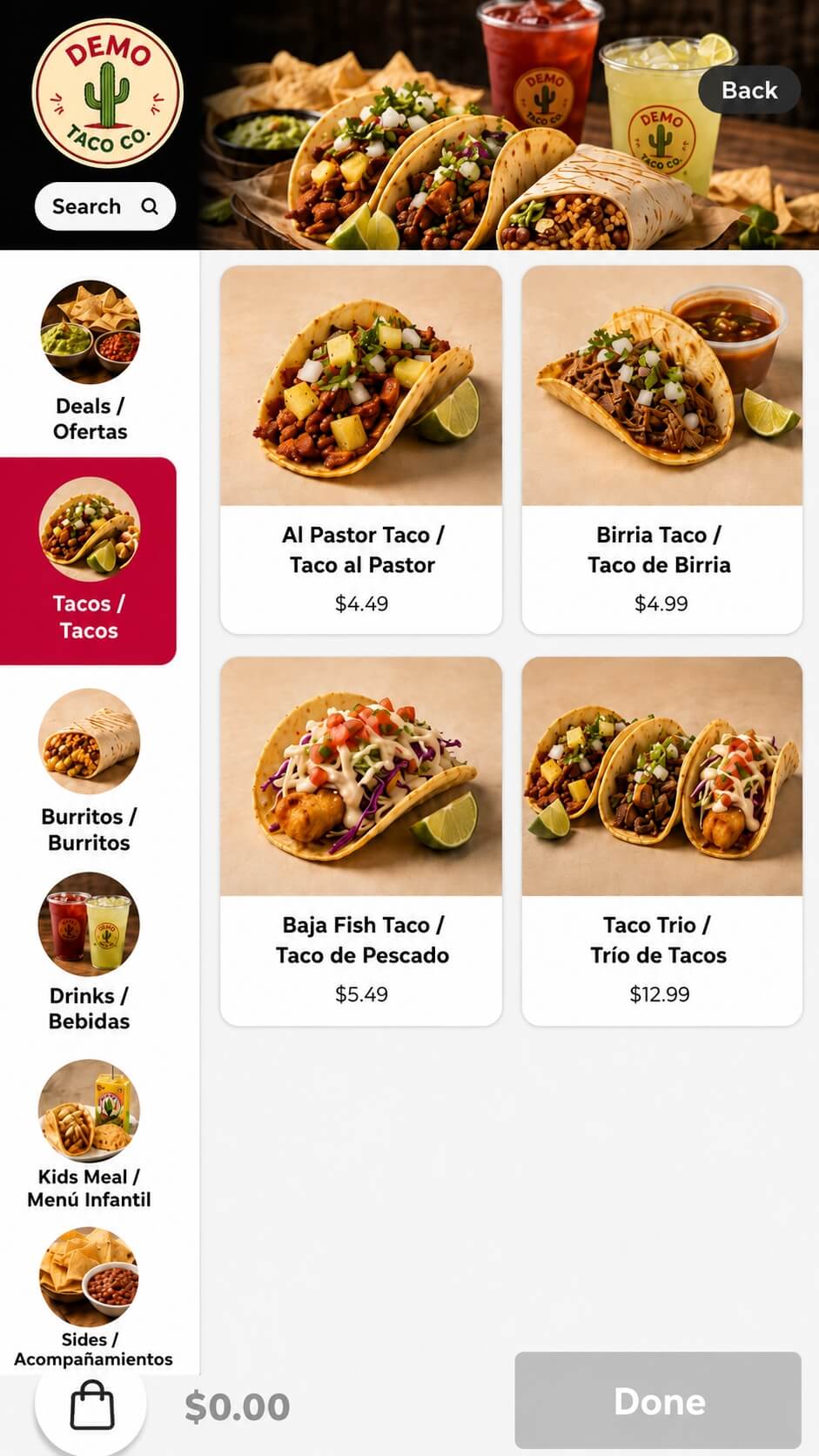 Tacos al pastor clásicos con cebolla y cilantro