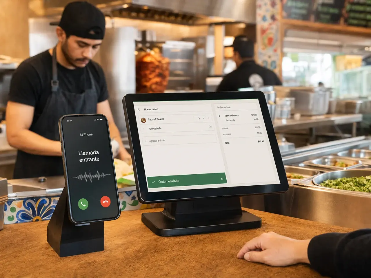 AI Phone de Peblla tomando pedidos por teléfono
