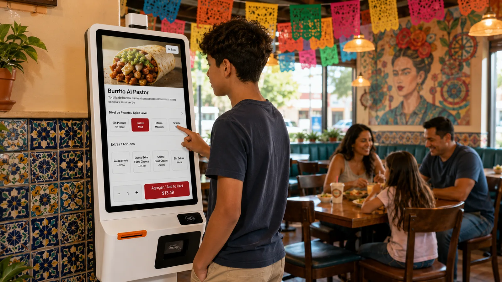 Kiosco bilingüe de Peblla en acción